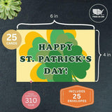 St. Patrick’S Day Greeting Card – Retro Shamrock Design, Irish-Inspired Holiday Card W/White Envelopes – Made In Usa By A Small Family-Owned Business (25 Count) (Color Block)