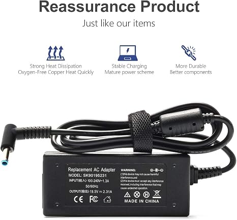 HP 45W Blue Tip Laptop Charger AC Power Adapter for Model 14