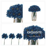Artificial Flowers Silk Hydrangea Chrysanthemum Ball Flowers Arrangements Bouquets 21Pcs For Home Dining Table Core Party Wedding Decoration (Navy Blue, Pack Of 21)