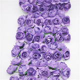 144 Pcs Artificial Mini Fake Rose Flower, Handmade Small Paper Flowers For Crafts Wedding Bouquet Mini Paper Flowers With Stems For Diy Crafts Gift Wreath Scrapbooking Hairclips Decoration(Purple)