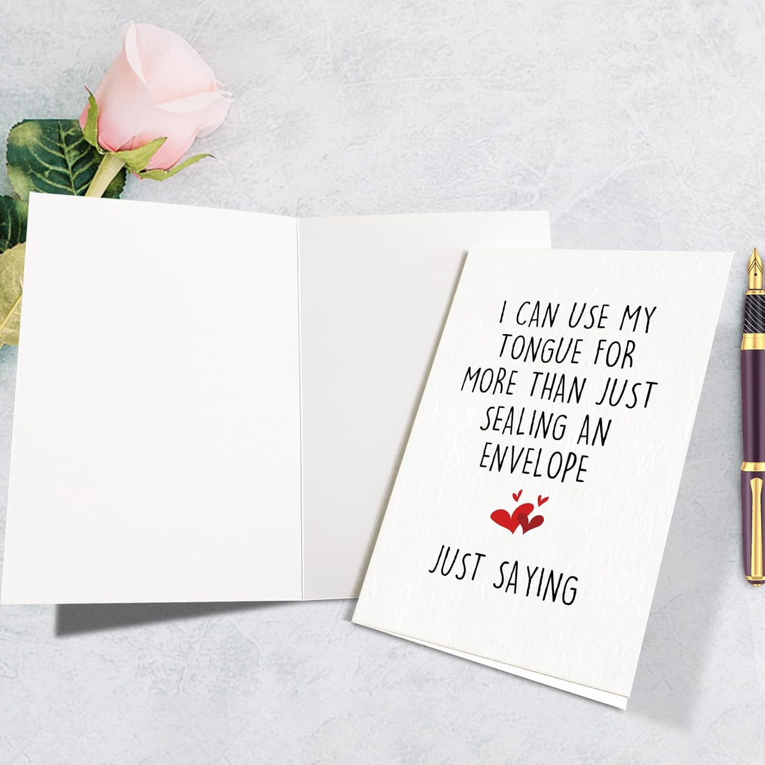 Naughty Birthday Card For Women Men, Rude Anniversary Card For Him Her, Valentines Day Card, Use My Tongue For More Than Just Sealing An Envelope