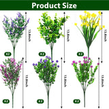 Artificial Flowers For Outdoors, Artificial Plants Uv Resistant Fake Flowers Greenery Shrubs Plants For Decoration Outdoor Plants Hanging Planter Home Garden Decor (12 Bundles)