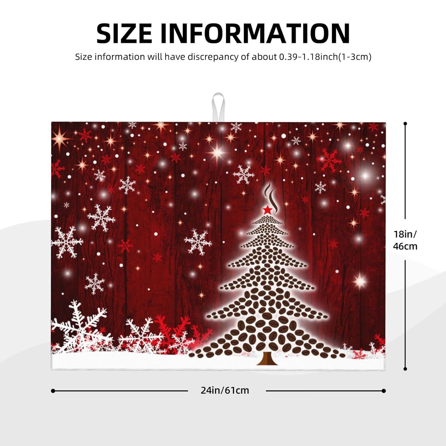 Large Dish Drying Mats For Kitchen Counter Microfiber Kitchen Drying Mat Xl Draining Pad Absorbent Quick Drying Dish Mat 18X24 Inch - Christmas Tree