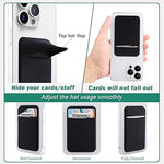 3-Pack Phone Card Holder Wallet Sleeve, Adhesive Sticker - 2 Black, 1 Navy