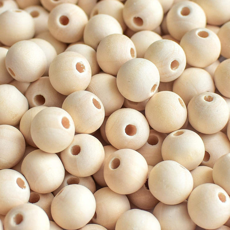 300Pcs 20Mm Wood Beads Natural Unfinished Round Wooden Loose Beads Wood Spacer