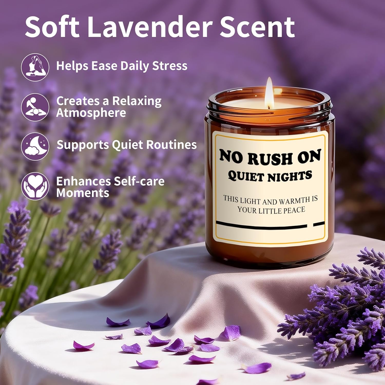 Lavender Candle Gifts For Women - 7Oz Hand Poured Soy Candle For Relaxation - Lavender Aromatherapy Candle For Stress Relief - Clean Burning, Long Lasting 50 Hours, Unique Gift For Birthday For Her