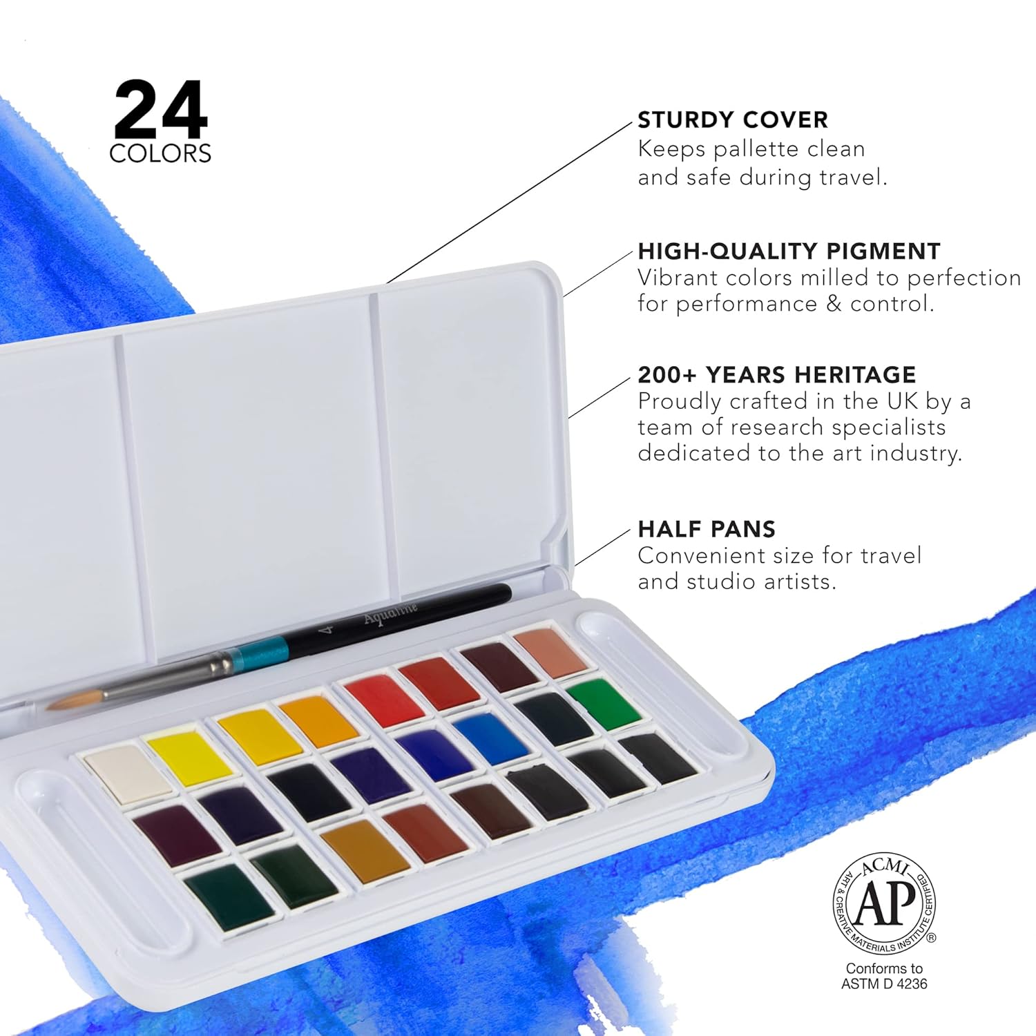 Half Pan Travel Set, 25 Piece, Assorted Colors