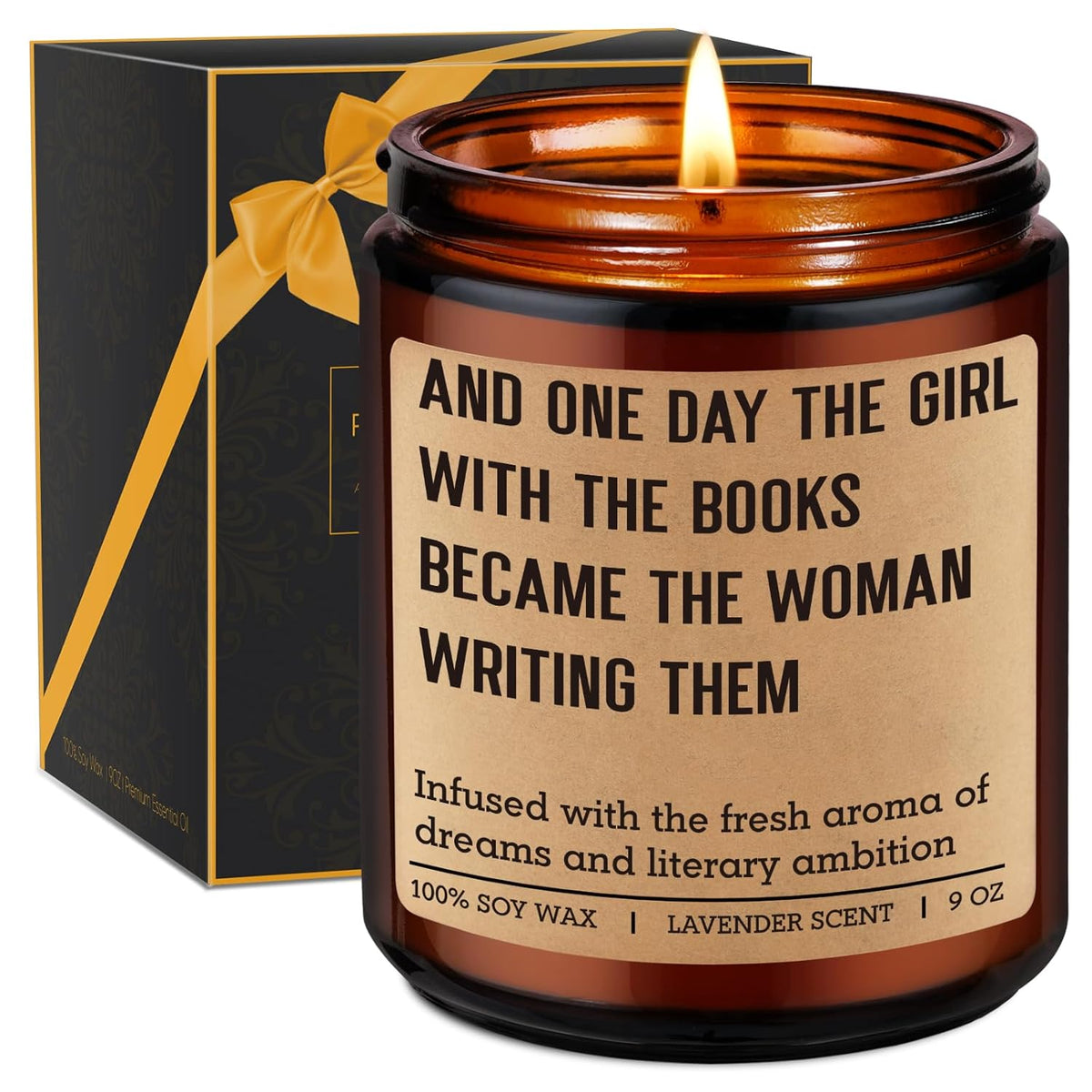 Book Candle, Writing Writer Gifts For Women, New Author, Creative Gifts For Writers Future, Published Author, Aspiring Book Lover Reader, Valentines First Book'S Inspirational Literary Candles