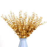 Gold Artificial Eucalyptus Stems,36Pcs Faux Eucalyptus Branches Leaves Decor For Floral Arrangement Wedding Bouquet Home Decoration