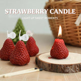 Strawberry Shaped Scented Candle,4Pack 75G Fruit Aroma Soy Wax Decorative Candle For Table Photo Prop Birthday Gift,Prefect For Meditation Stress Relief Mood Boosting Bath Yoga (Red-4 Pcs)