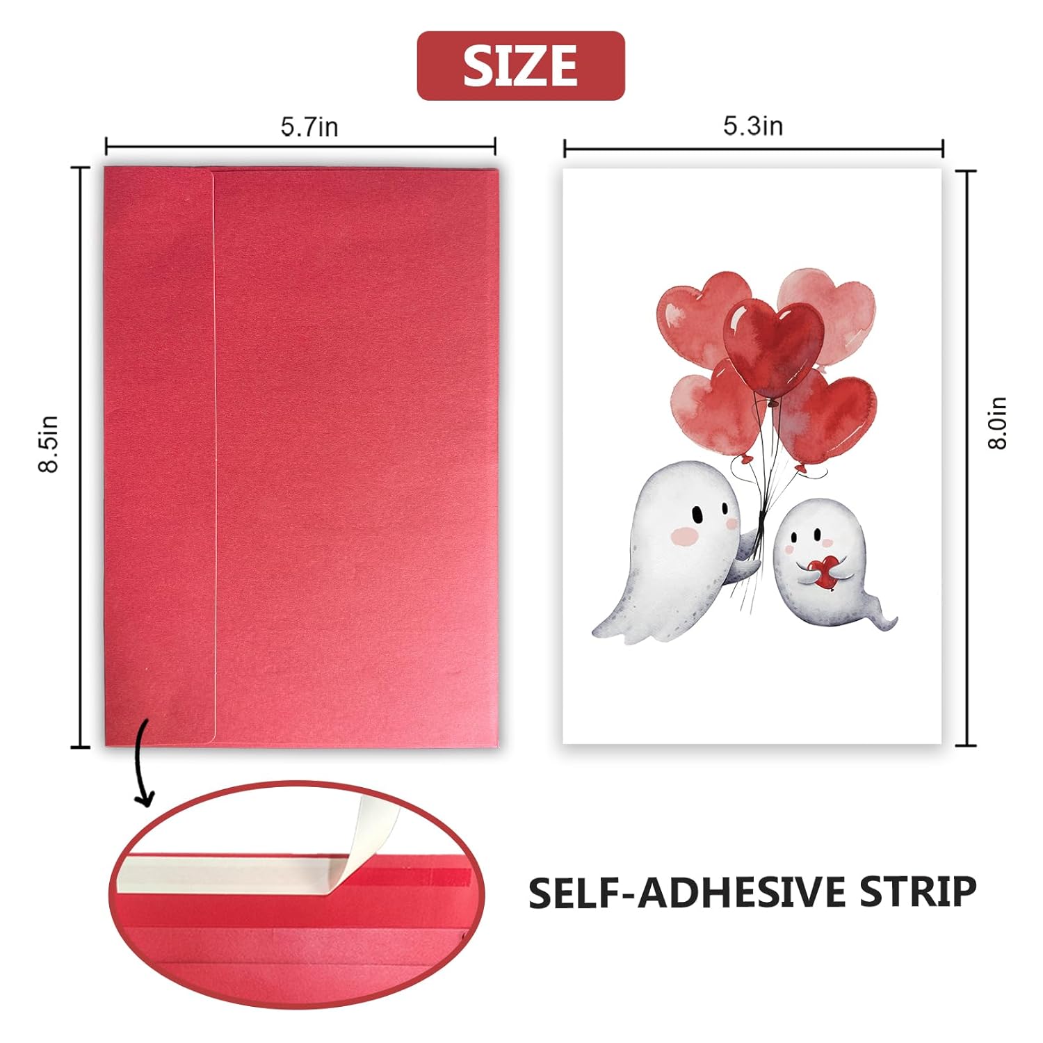Cute Ghost Love Card For Him Her, Spooky Anniversary Card For Boyfriend Girlfriend, Ghost Valentine’S Day Gift, Halloween Birthday Gift