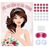 Pin The Ring On The Bride, Bridal Shower Hen Party Bachelorette Party Girls Game Bride To Be Pin Game Party Supplies