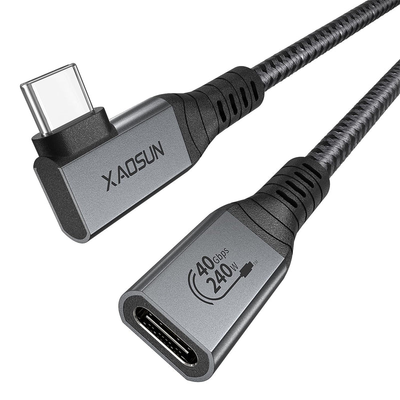 Xasoun 90 Degree Usb C Extension Cable Cable (1.64Ft 240W 40Gbps) Usb 4 Thunde