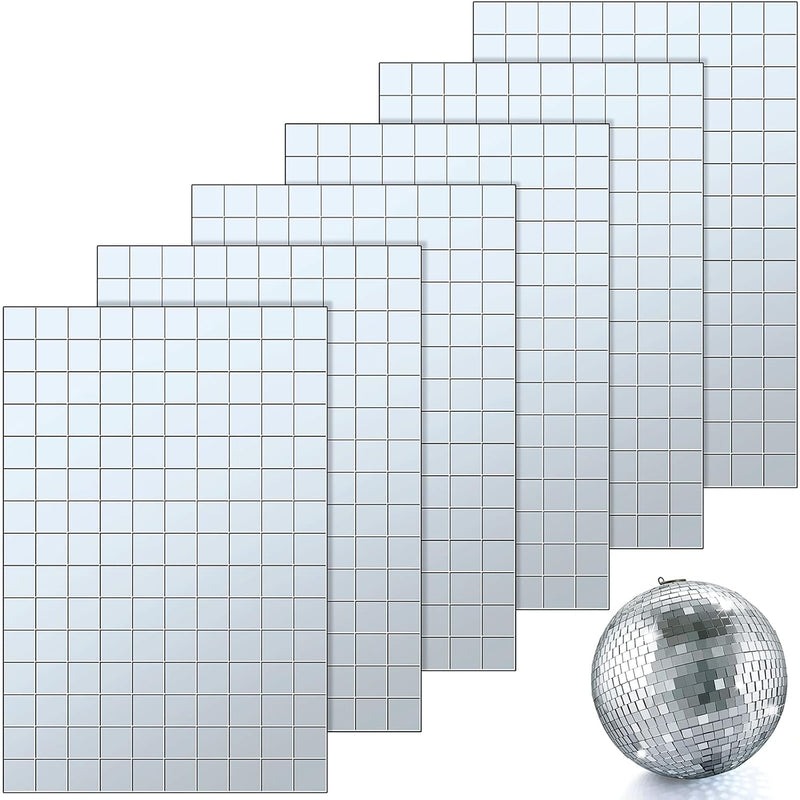 Mirrors Mosaic Tiles Disco Ball Mirror Tiles Self-Adhesive Real Square Glass M