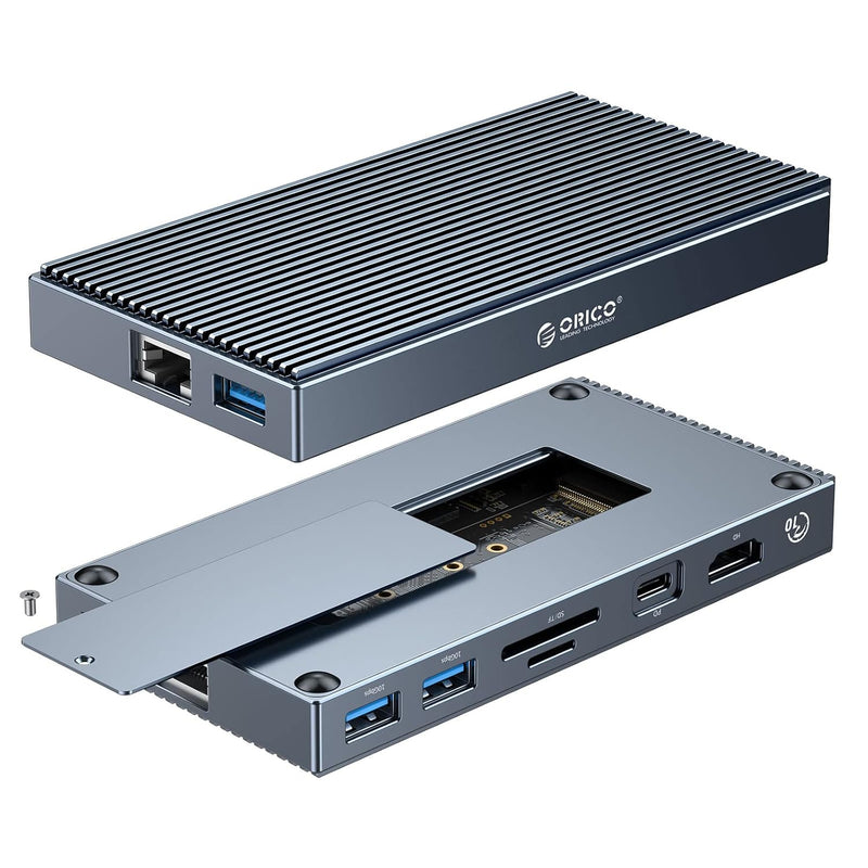 USB C Docking Station with M.2 NVMe SSD Enclosure, ORICO 9-in-1 USB-C Hub Adap