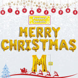 Gold Merry Christmas Balloons - 14Pcs Xmas Party Decor Set With Banners & Letters