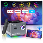 8K/4K Mini Projector, 5G WiFi, Bluetooth, Electric Focus, Portable, LED