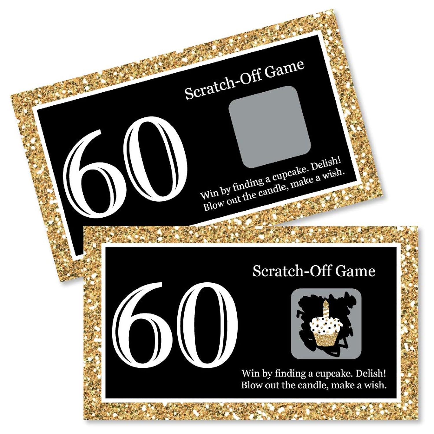 Big Dot of Happiness Adult 60th Birthday - Gold - Birthday Party Game Scratch Off Cards - 22 Count
