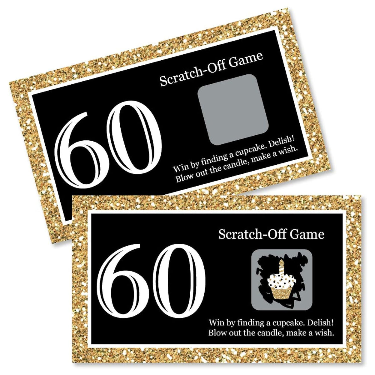 Big Dot of Happiness Adult 60th Birthday - Gold - Birthday Party Game Scratch Off Cards - 22 Count