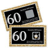 Big Dot of Happiness Adult 60th Birthday - Gold - Birthday Party Game Scratch Off Cards - 22 Count