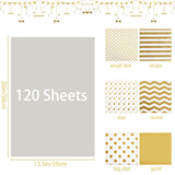 120 Sheets Of Gold Wrapping Tissue Paper, 13.5X20 Inches Gift Wrapping Paper, Carft Party Favor Decoration For Handicrafts (35X50Cm)