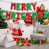 Merry Christmas Letter Balloons Banner, 1 Set Red And Green Merry Christmas Foil Balloon - 16 Inch For Indoor Outdoor Sign Party Decorations Supplies