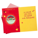 Hallmark Star Wars Valentine's Day Card for Kid with Removable Backpack Clip (Baby Yoda), May the 4th