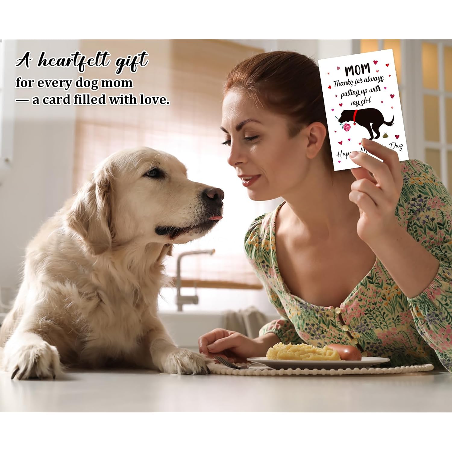 Funny Dog Mom Mothers Day Card - 4" X 6" Mother'S Day Card Gift For Dog Mom Humorous Mothers Day Greeting Card From Dog Gifts For Women
