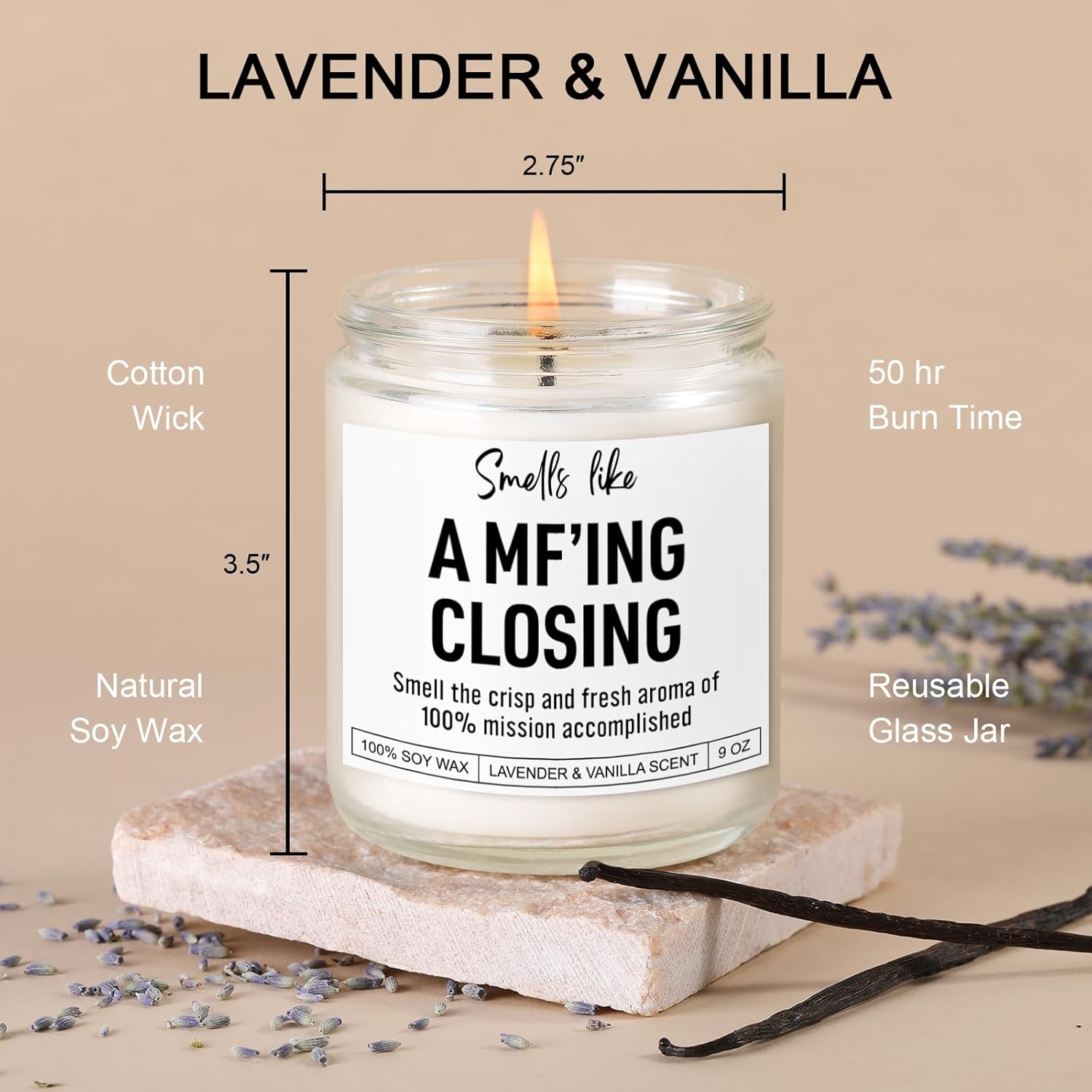 Scented Candle, Funny Realtor Gifts For Women, Men, Clients, Real Estate Agent Supplies, Appreciation, Thank You, Christmas, Gifts For Realtors At Closing, Real Estate Broker, Salesperson