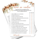 Boho Bridal Shower Games 30 Guests - Over Or Under, Wedding Shower Game Cards, Engagement Party Wedding Games For Reception Activities /06