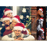 Funny Merry Christmas Door Banner - Horses Xmas Party Decoration Supplies - Door Cover, Farmhouse Decoration