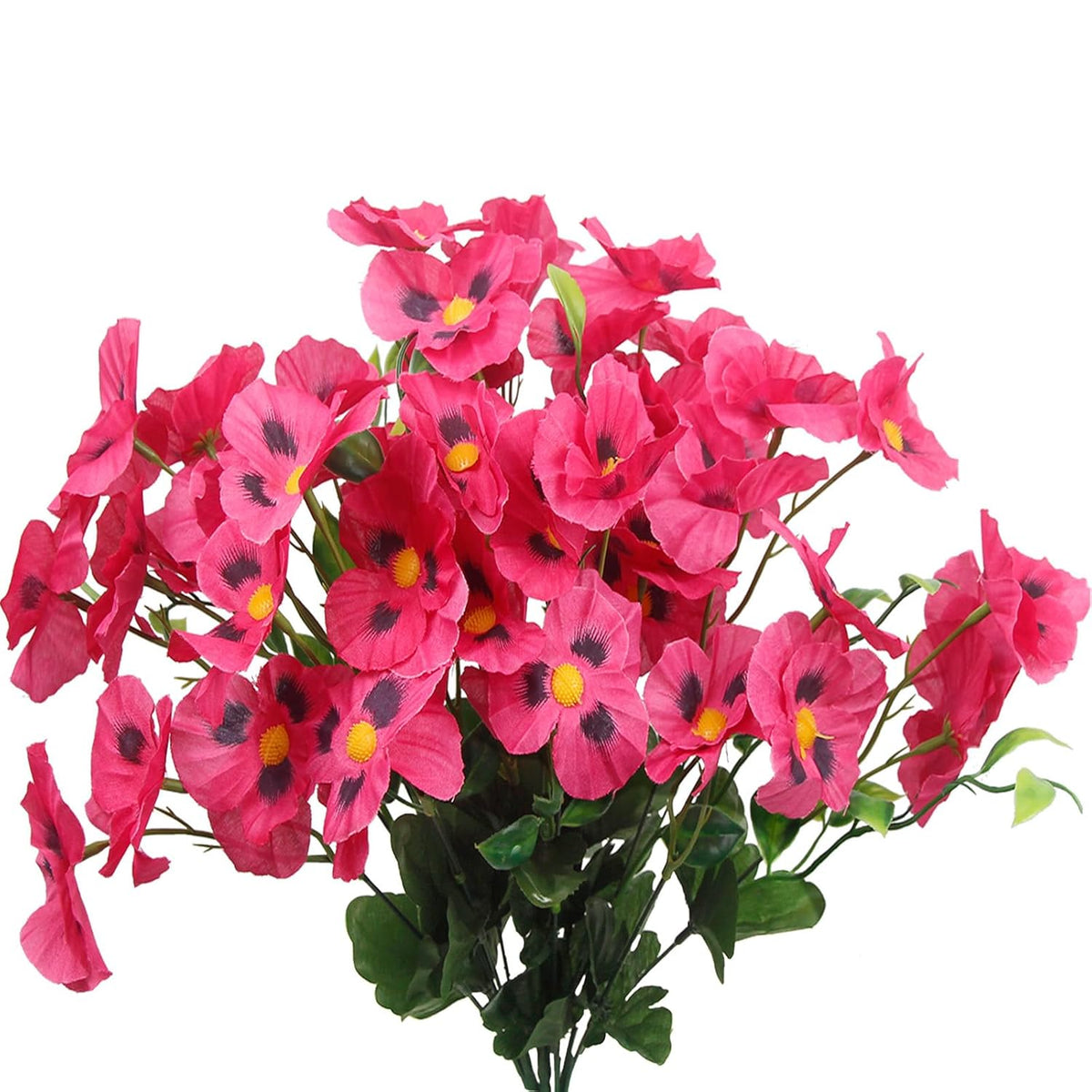 3 Pcs Artificial Flowers For Outdoors Pansies Flowers Artificial Wildflowers Uv Resistant Silk Pansies Flowers For Outside Planter Front Door Porch Yard Patio Window Box Home Decor Rose Red