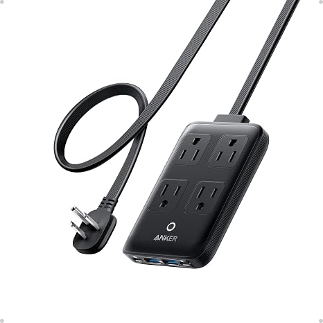 140W USB C Charging Station 6 in 1 Travel Power Strip 2 Outlets 4 USB Ports 5FT Extension Cord