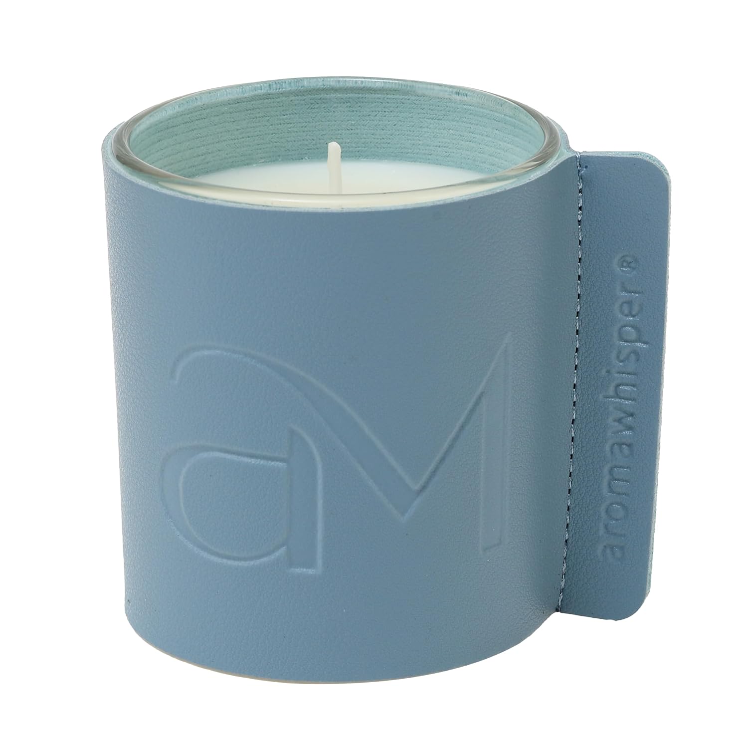 Ocean Dream Scented Soy Wax Candle, 7 Oz With Glass Jar, Vintage Leather Sleeve & Natural Wood Lid - Luxe Home Fragrance Gift