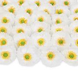 White Poppy Flowers Bulk 50Pcs Silk Poppy Flowers Heads 2" Stemless Faux Flowers Wildflowers Artificial Flowers For Wedding Home Corsages Party Centerpiece Decor(White)