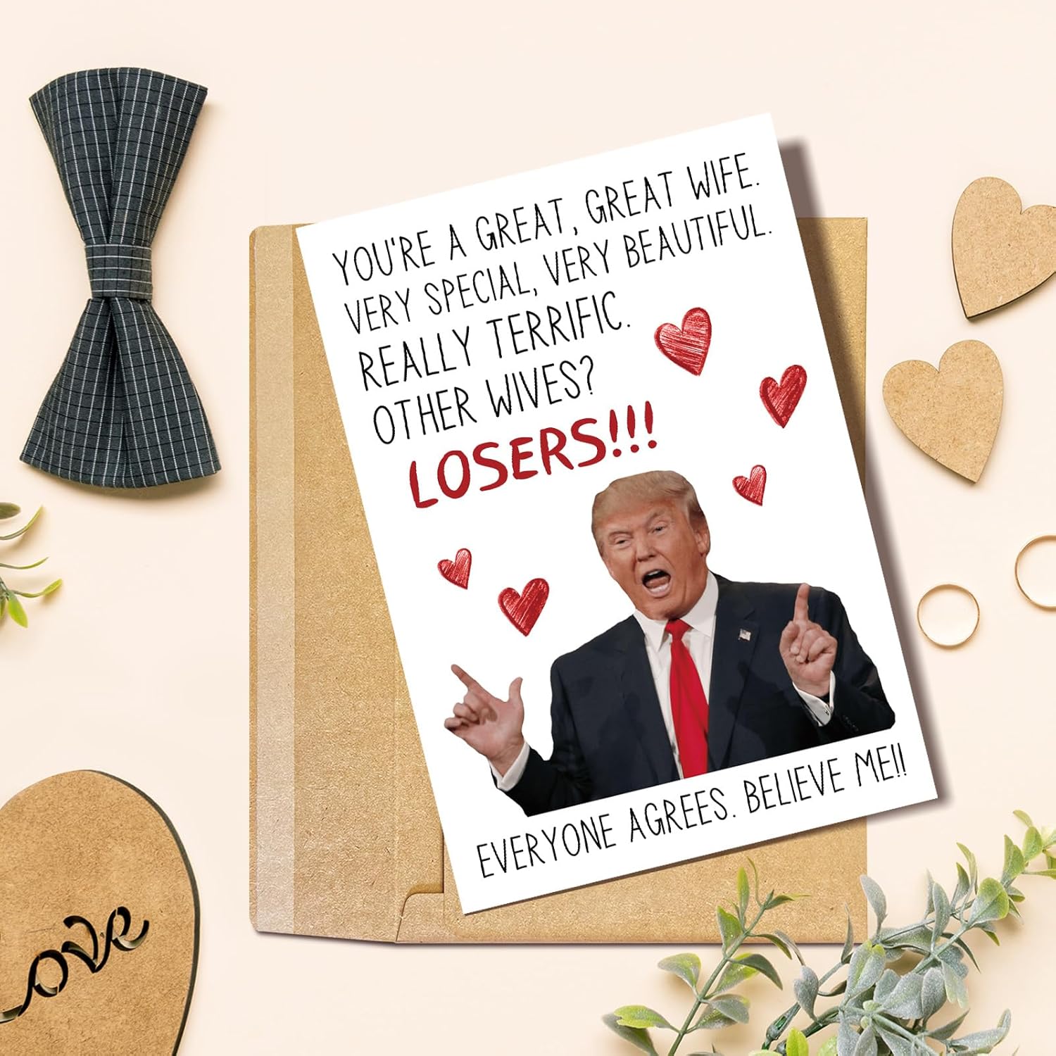 Funny Trump Anniversary Card For Wife, Trump Talking Birthday Card From Husband, Donald Trump Valentine'S Day Card For Wife, Mother'S Day Card, You Are A Great Wife Card
