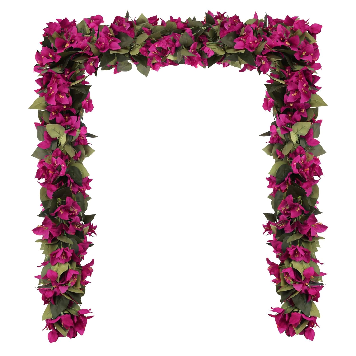 Artificial Bougainvillea Garland,4Pcs 7.2Ft/Piece Pink Flower Garland Faux Silk Bougainvillea Vines Artificial Decor For Wedding Arch Table Home Garden(Deep Pink)