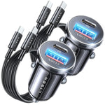 2-Pack 54W USB-C Car Charger, Fast Charging PD+QC3.0 for iPhone, Samsung, Pixel