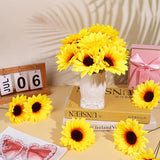 80 Pcs Large Sunflower Artificial Flowers Bulk, 4.1Inch Sunflower Artificial Flower Heads Fake Sun-Flower Heads With Stems Simulation Sun-Flower For Wedding Decoration, Bouquets Parties (Yellow-80)