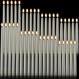 40 Pcs Flameless Taper Candles Led Flickering Taper Bulk Battery Operated Flameless Candle For Halloween Christmas Birthday Wedding Decoration, 8.5/9.7/10.8/12.8 Inch (Ivory)