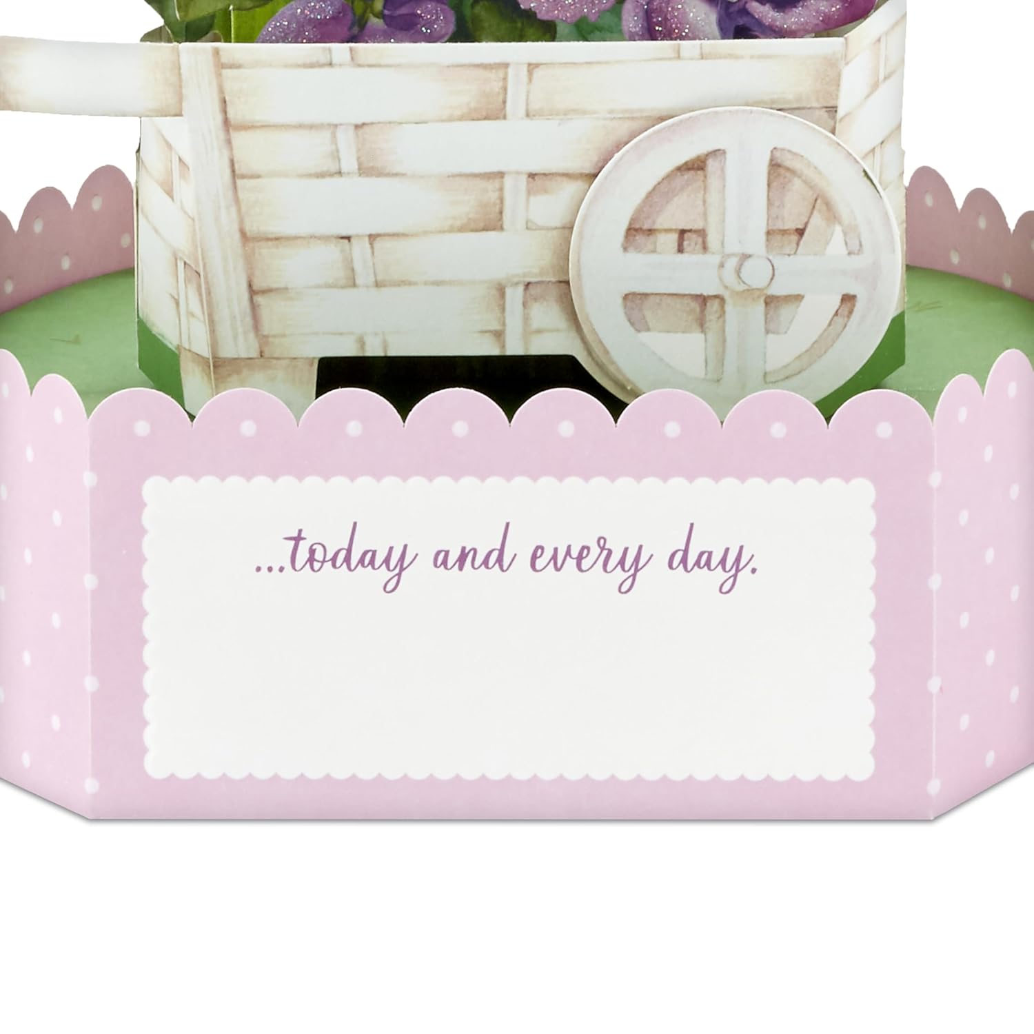 Hallmark Paper Wonder Mother's Day Pop Up Card (Cart of Pansies) for Birthday for Her, Spring, Any Occasion