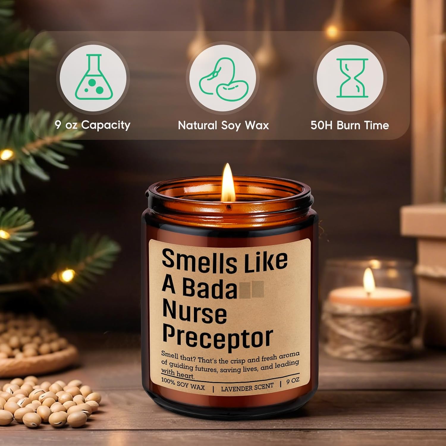 Candle, Nurse Preceptor Gifts, Preceptor Gifts Nursing - Clinical Instructor Appreciation Ideas For Women - Funny Birthday, Graduation, Thank You Presents For Nursing Instructor, Teacher, Mentor