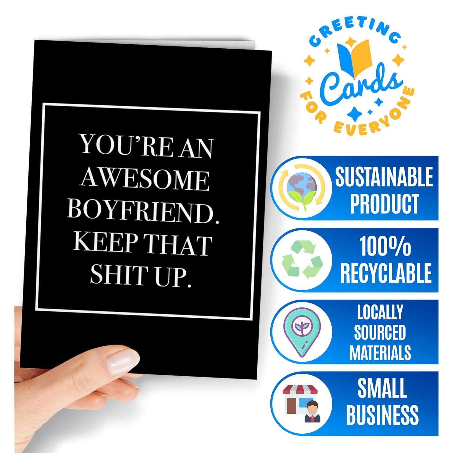 Funny Card For Boyfriend With Envelope | Original And Unique Card For Anniversary, Birthday, Christmas, Valentine'S Day. | Awesome Congratulatory For Him