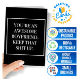Funny Card For Boyfriend With Envelope | Original And Unique Card For Anniversary, Birthday, Christmas, Valentine'S Day. | Awesome Congratulatory For Him