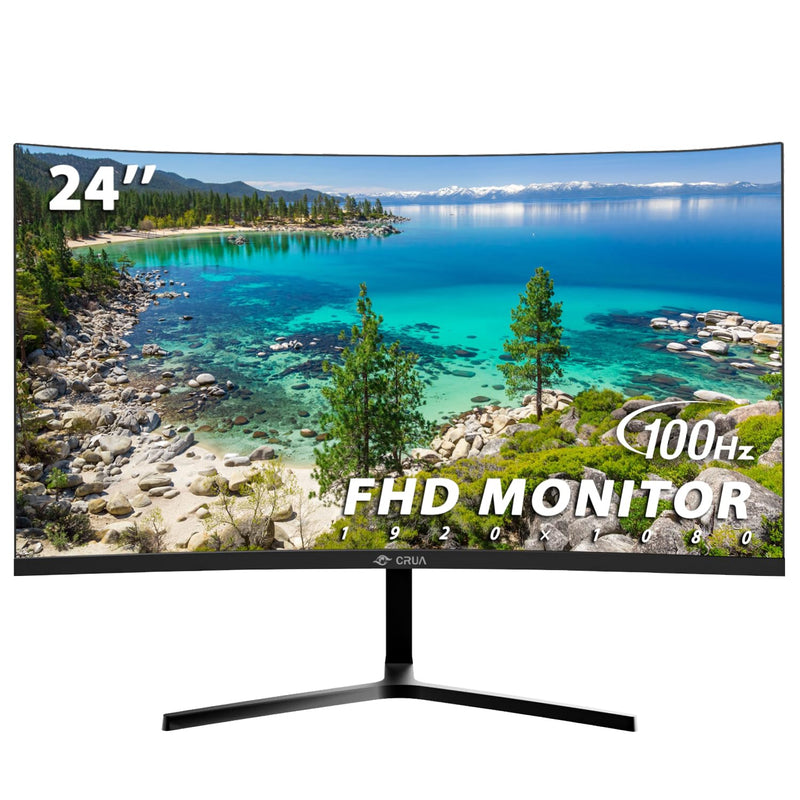 24" Curved Monitor, Fhd(1920×1080P) 2800R 100Hz, 99% Srgb Color Gamut Computer