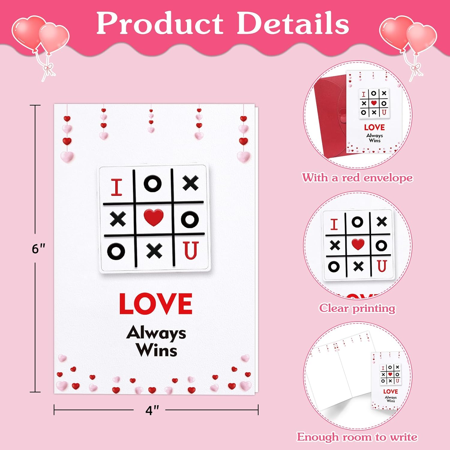 Funny Valentines Day Card For Husband Wife Love Always Wins Valentines Day Gifts Card For Her Romantic Anniversary Birthday Valentine'S Day Greeting Card With Envelope For Boyfriend Girlfriend