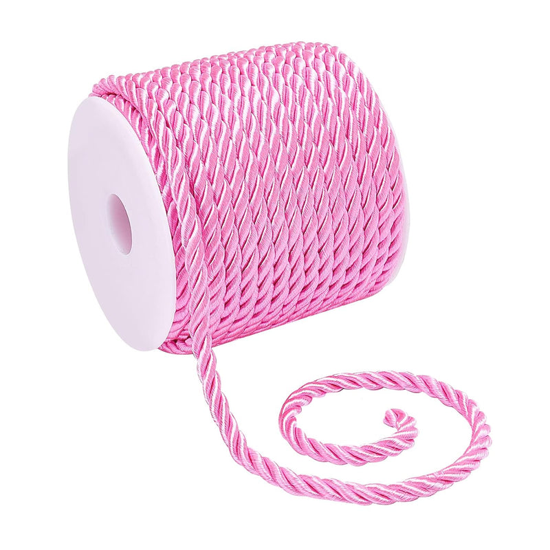 5Mm Decorative Rope Graduation Cord Twisted Satin Polyester Twine Cord Pink Th