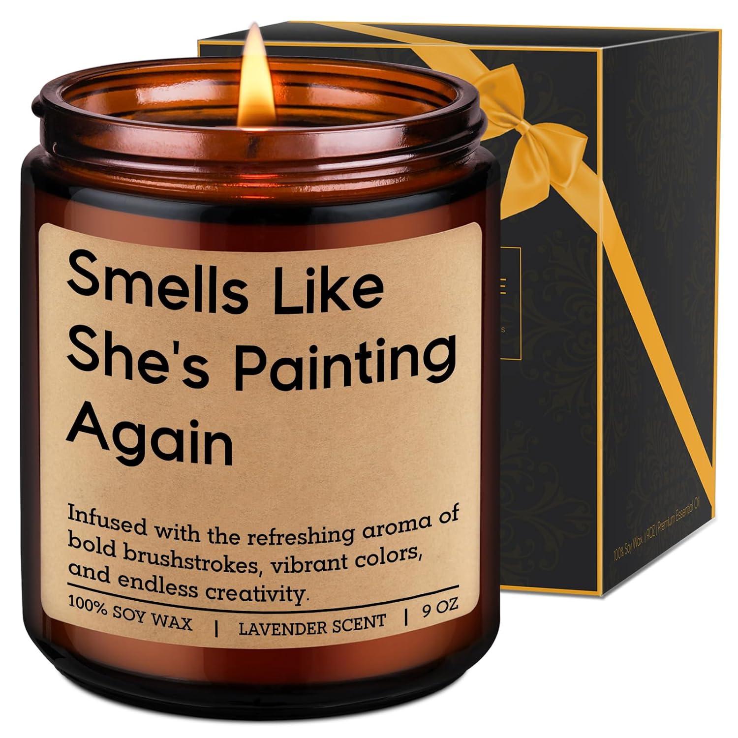 Painting Candle - Painter Gifts, Gifts For Artists, Painters Women, Painting Lovers - Funny Appreciation, Valentines, Birthday Presents For Art Teachers Women, Watercolor Artists, Art Lovers