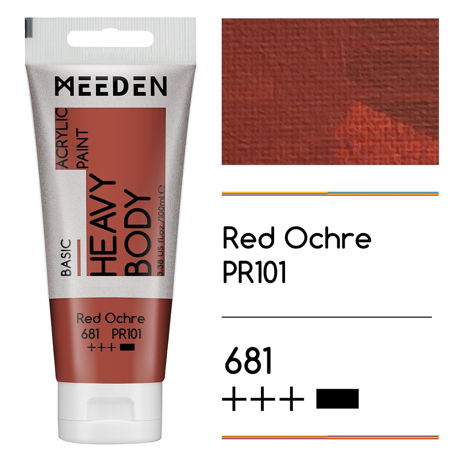 Acrylic Paint Red Ochre: Bundled With Titanium White Color - 100Ml/3.38Oz X 2 Bulk Heavy Body Acrylic Paint Tubes For Art Craft Painting