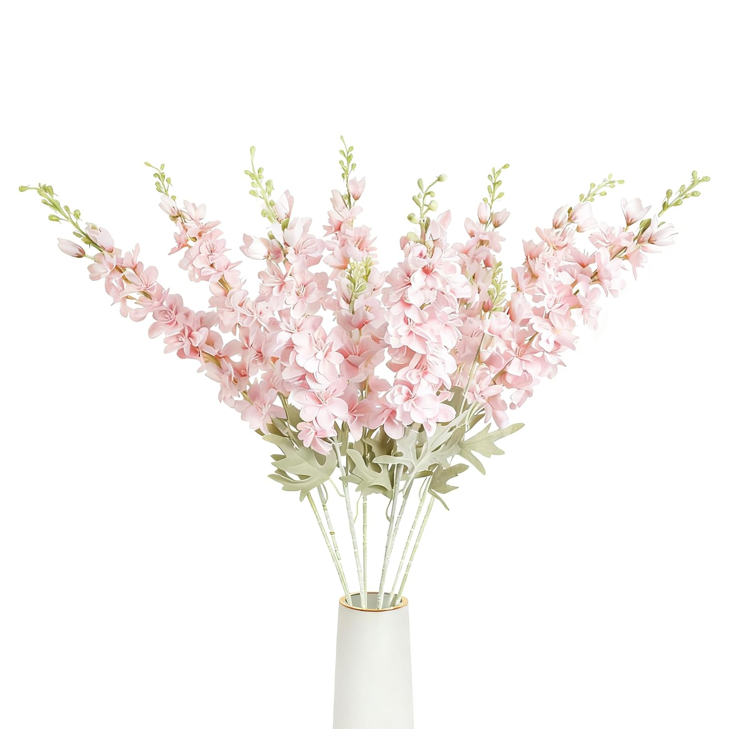 8Pcs Pink Delphinium Flower Artificial Flowers, 33.5-Inch Long-Stem Artificial Silk Flower Loose Tall Vase, Suitable For Home Wedding Flower Arrangement, Center Dining Table, Home Decoration